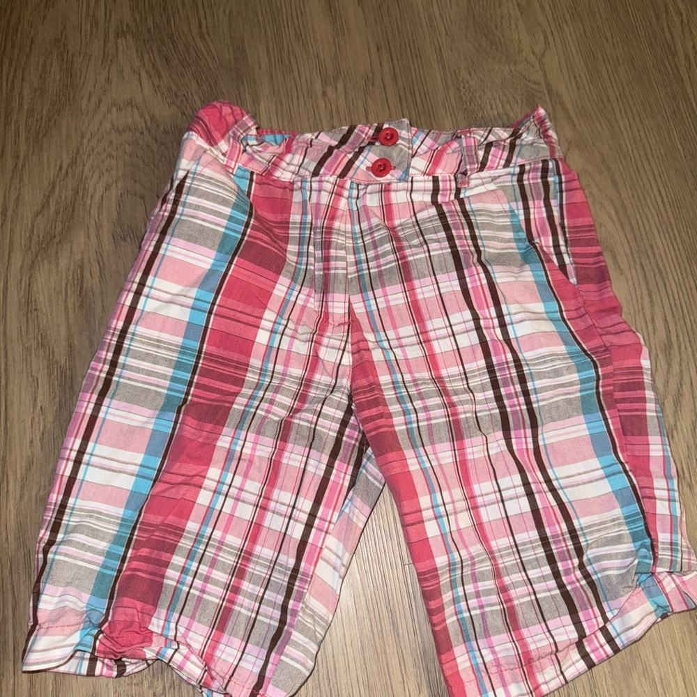 Y2K Girls‎ Pink Plaid Bermuda Shorts Preppy Coquette Summer Shorts